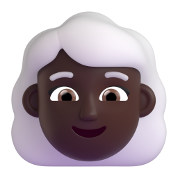 woman: dark skin tone, white hair β Fluent 3D