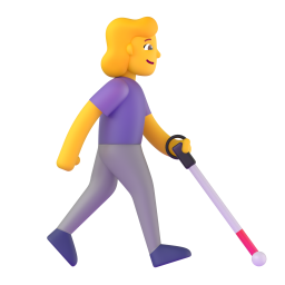 woman with white cane facing right β Fluent 3D